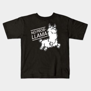 No Problem Llama on Dark Colors Kids T-Shirt